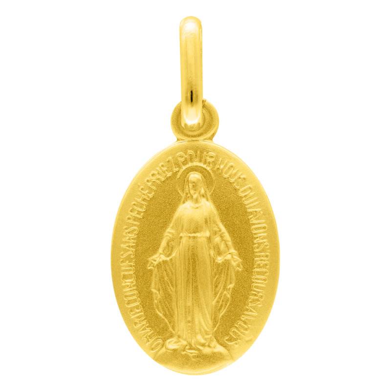 Médaille Vierge Marie Miraculeuse en Or Jaune 375, Dimension 13 x 10 mm