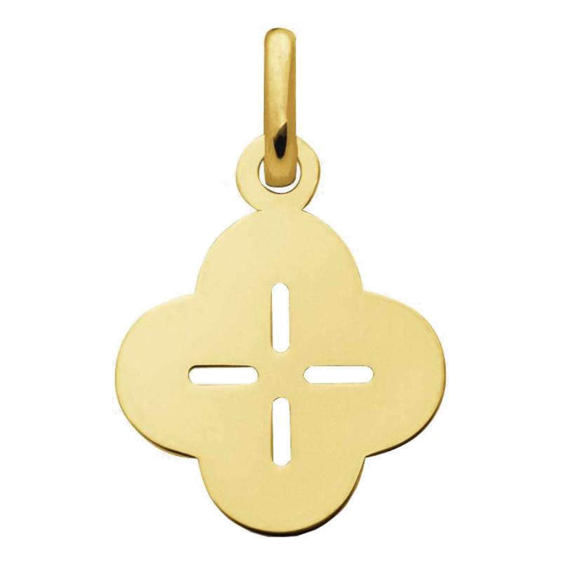 Pendentif Trèfle Ajouré en Or Jaune 750, Dimensions 10 x 10 mm