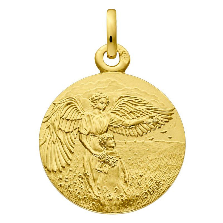 Médaille Ange Gardien en Or Jaune 375, Diamètre 18 mm