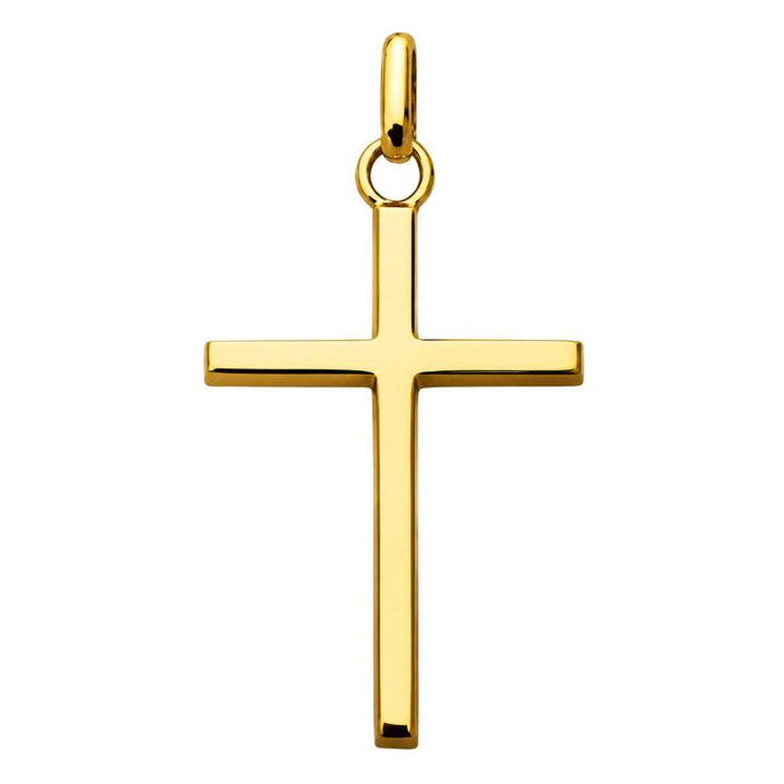 Pendentif Croix Simple en Or Jaune 375, Dimension 14 x 9 mm