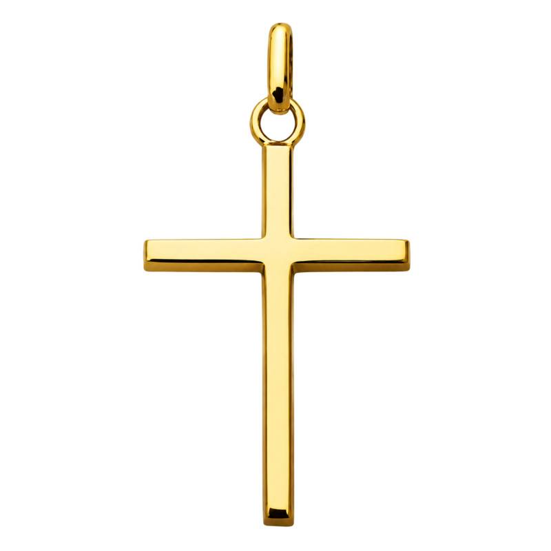 Pendentif Croix Simple en Or Jaune 375, Dimension 18 x 12 mm