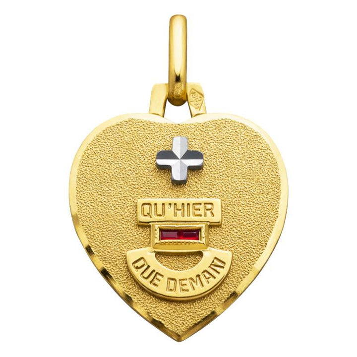 Médaille d'Amour Cœur L'Audacieuse en Or Jaune 750