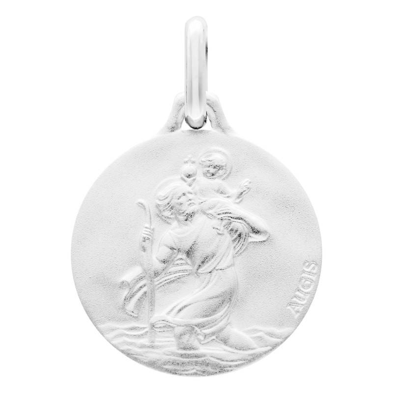 Médaille Saint Christophe en Argent 925, Diamètre 18 mm