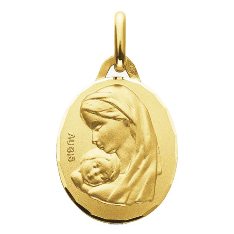 Médaille Vierge Maternité Ovale Or Jaune 750
