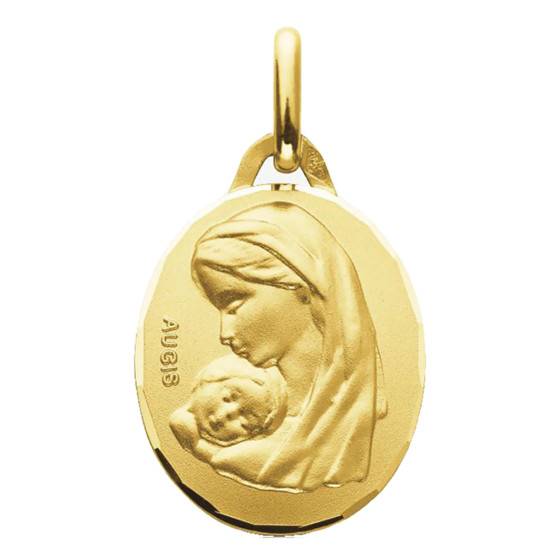 Médaille Vierge Maternité Ovale Or Jaune 750 — vue 2