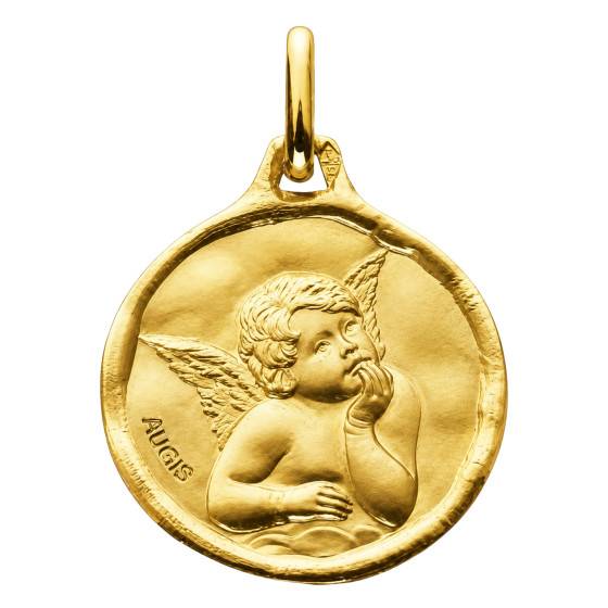 Médaille Ange de Raphaël en Or Jaune 375, Diamètre 16 mm — vue 2