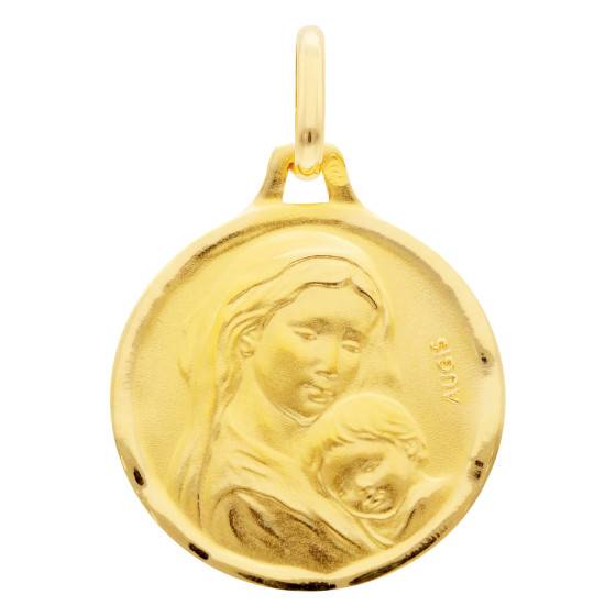 Médaille Maternité Vierge à l'Enfant en Or Jaune 375, Diamètre 16 mm — vue 2