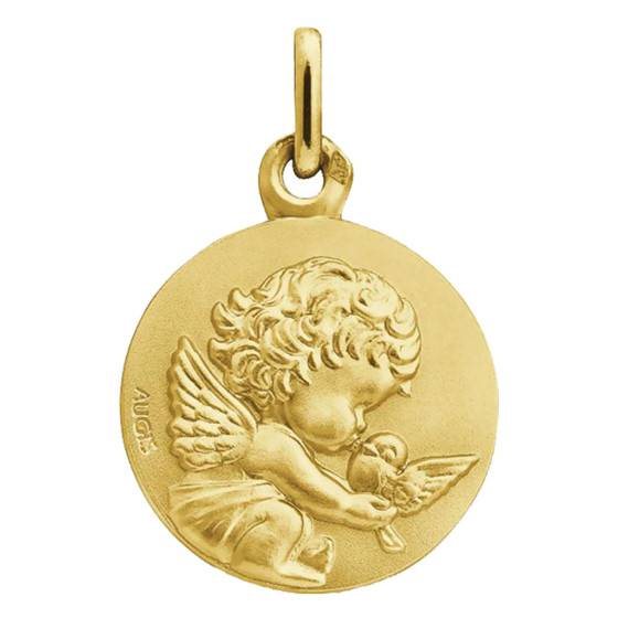 Médaille Ange à la Colombe, Or Jaune 750, Diamètre 14 mm ou 16 mm — vue 2