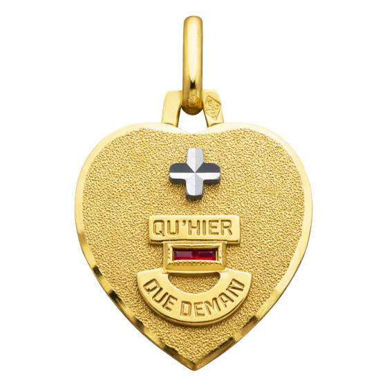 Médaille d'Amour Cœur L'Audacieuse en Or Jaune 750 — vue 2