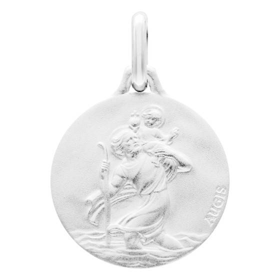 Médaille Saint Christophe en Argent 925, Diamètre 18 mm — vue 2