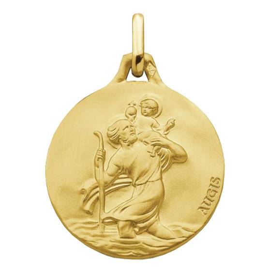 Médaille Saint Christophe Or Jaune 750, Diamètre 16 mm à 20 mm — vue 2