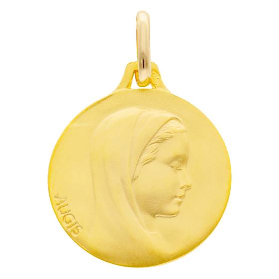 Médaille Vierge de Profil en Or Jaune 375, Diamètre 16 mm — vue 2