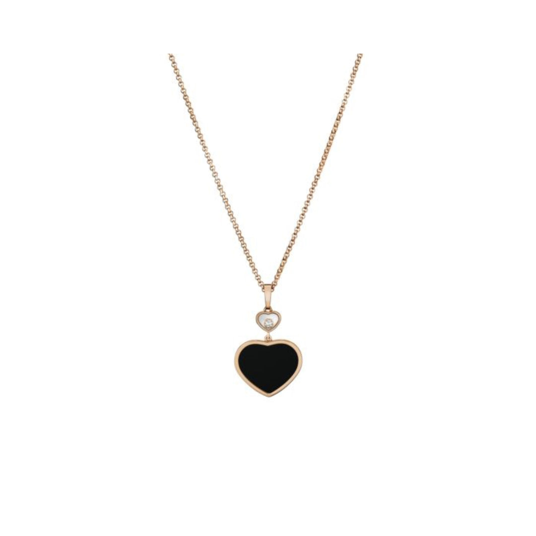Pendentif Happy Hearts en Or Rose et Onyx 797482-5201 - Chopard Joaillerie - Pendentif - Les Champs d'Or
