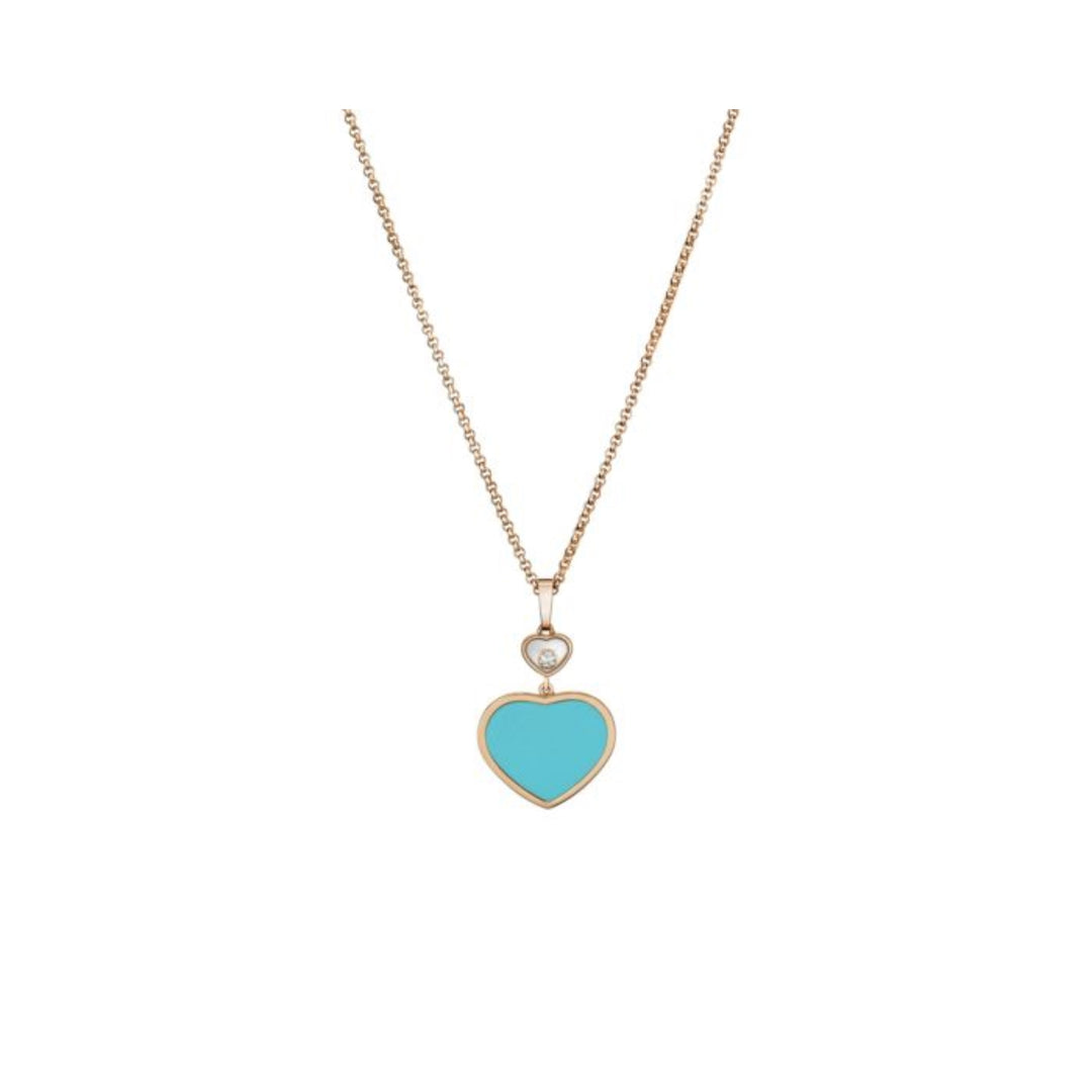 Pendentif Happy Hearts en Or Rose Turquoise reconstituée 797482-5401 - Chopard Joaillerie   Pendentif - Les Champs d'Or