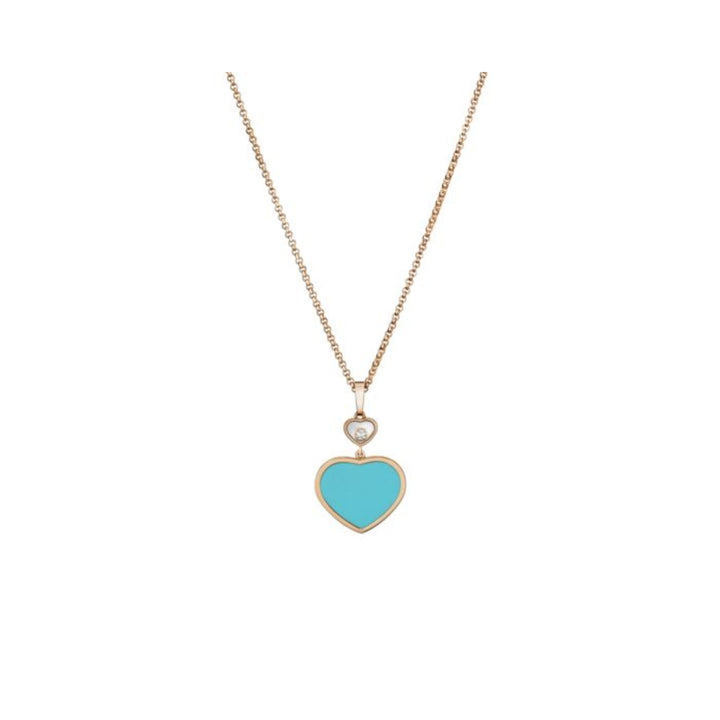 Pendentif Happy Hearts en Or Rose Turquoise reconstituée 797482-5401 - Chopard Joaillerie   Pendentif - Les Champs d'Or