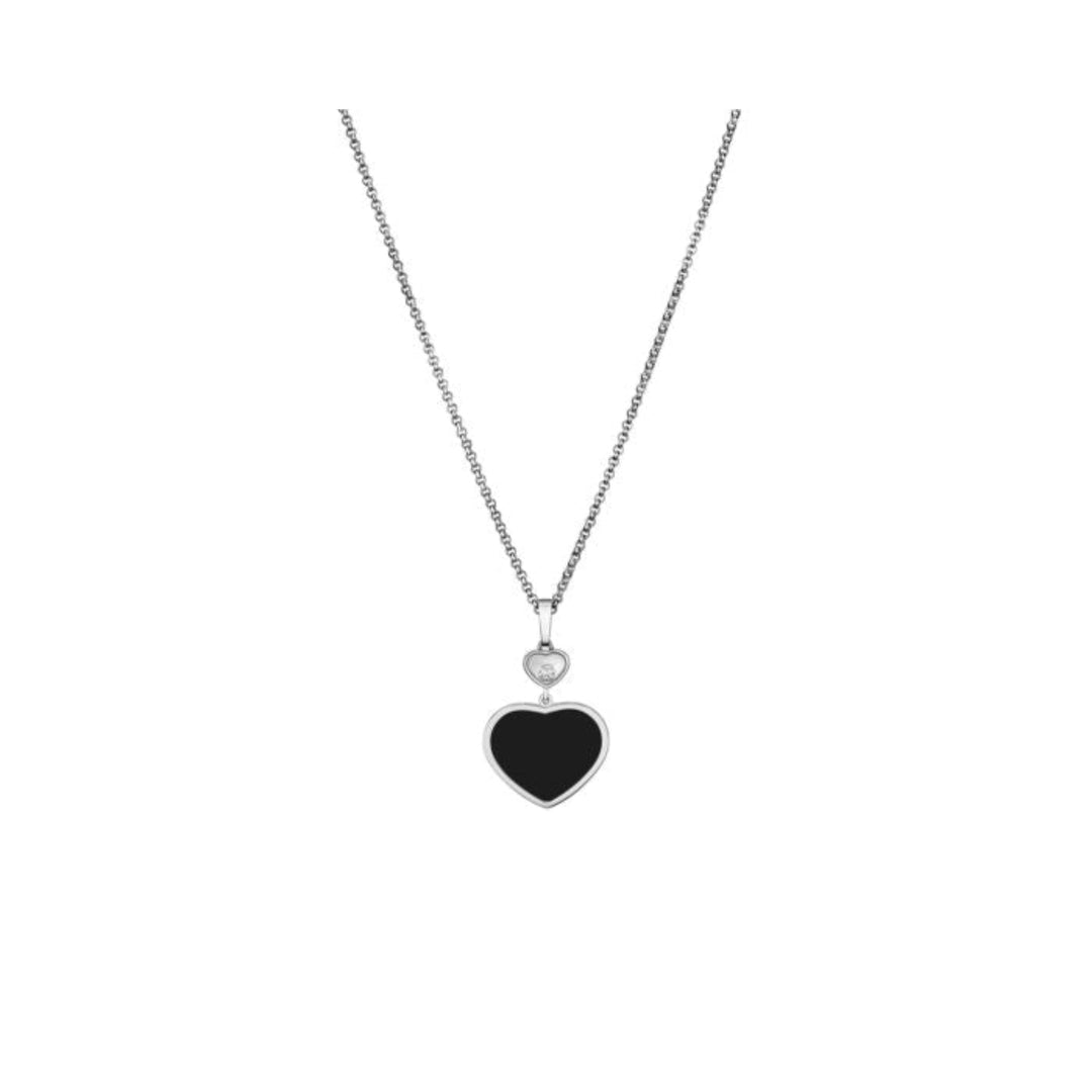 Pendentif Happy Hearts Or Blanc et Onyx 797482-1201 - Chopard Joaillerie   Pendentif - Les Champs d'Or