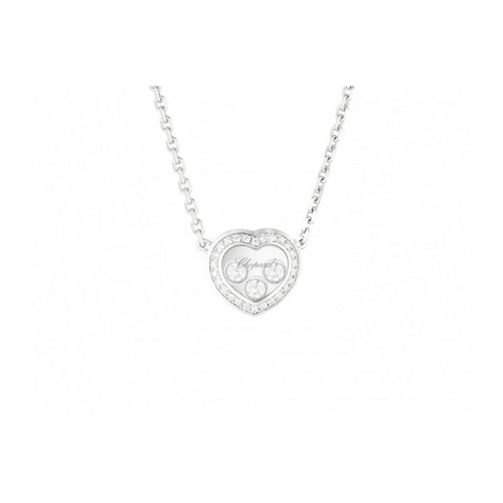 Collier Happy Diamonds Curves Or Blanc Sertie 3 Brillants Mobiles 819203-1002 - Chopard Joaillerie - Collier - Les Champs d'Or