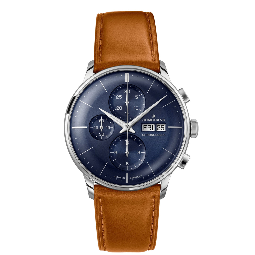 Montre Meister Chronoscope acier cadran bleu 027/4526.03 - Montre - Junghans - Les Champs d'Or