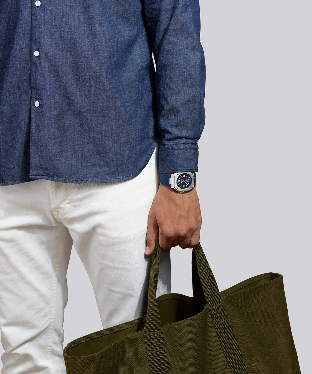 Bell & Ross - BR 05 Blue Steel Bracelet Caoutchouc Cadran Bleu - Les Champs d'Or