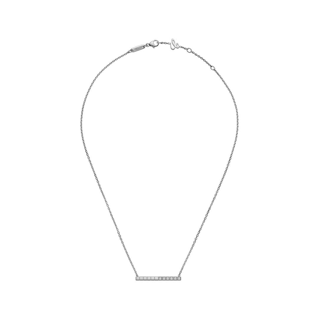 Collier Ice Cube Pure Or Blanc Semi Sertis 817702-1002 - Chopard Joaillerie - Collier - Les Champs d'Or