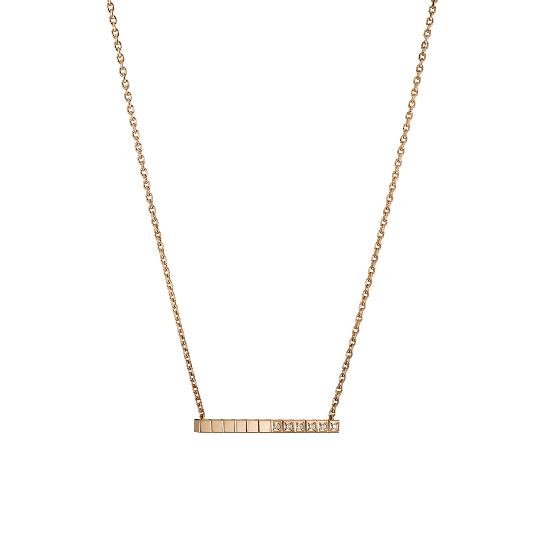Collier Ice Cube Pure Or Rose Semi Sertis 817702-5002 - Chopard Joaillerie - Collier - Les Champs d'Or