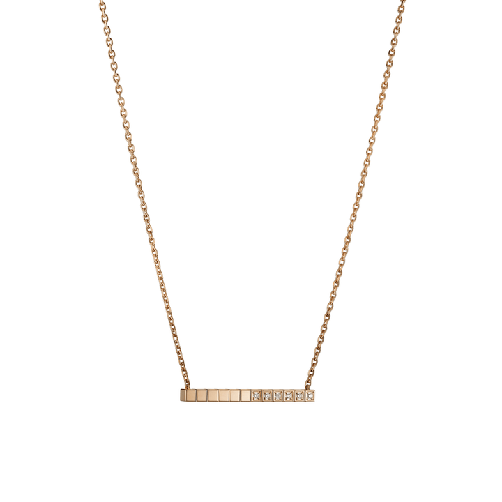 Collier Ice Cube Pure Or Rose Semi Sertis 817702-5002 - Chopard Joaillerie - Collier - Les Champs d'Or