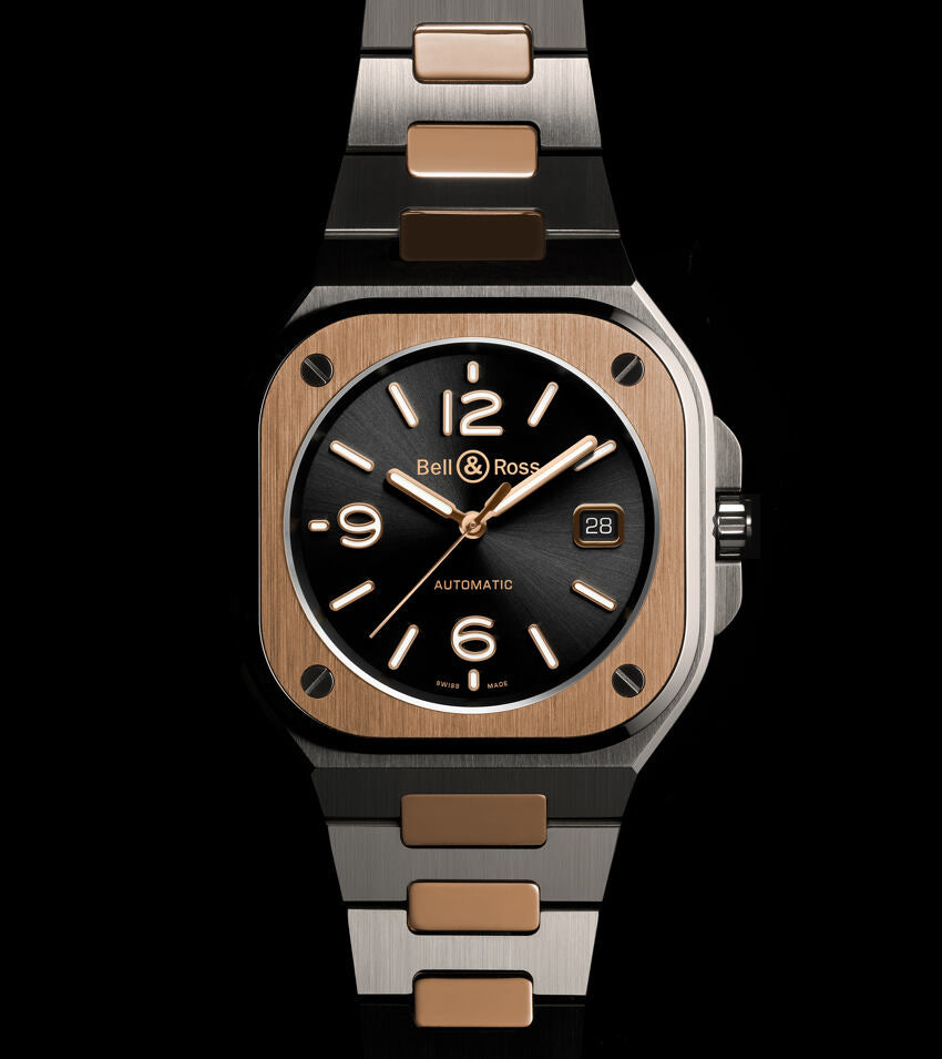 Bell & Ross - BR 05 BLACK Steel Gold Or Rose 18 k et acier poli-satiné. - Les Champs d'Or