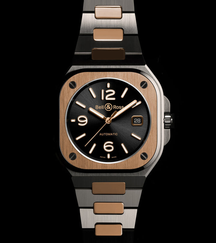 Bell & Ross - BR 05 BLACK Steel Gold Or Rose 18 k et acier poli-satiné. - Les Champs d'Or