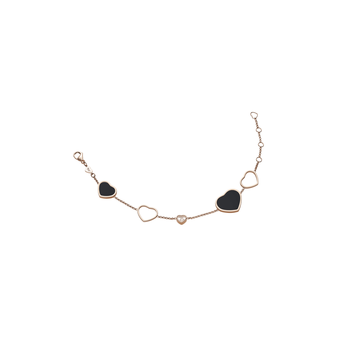 Bracelet Happy Hearts en Or Rose Onyx 857482-5021 - Bracelet - Chopard Joaillerie - Les Champs d'Or