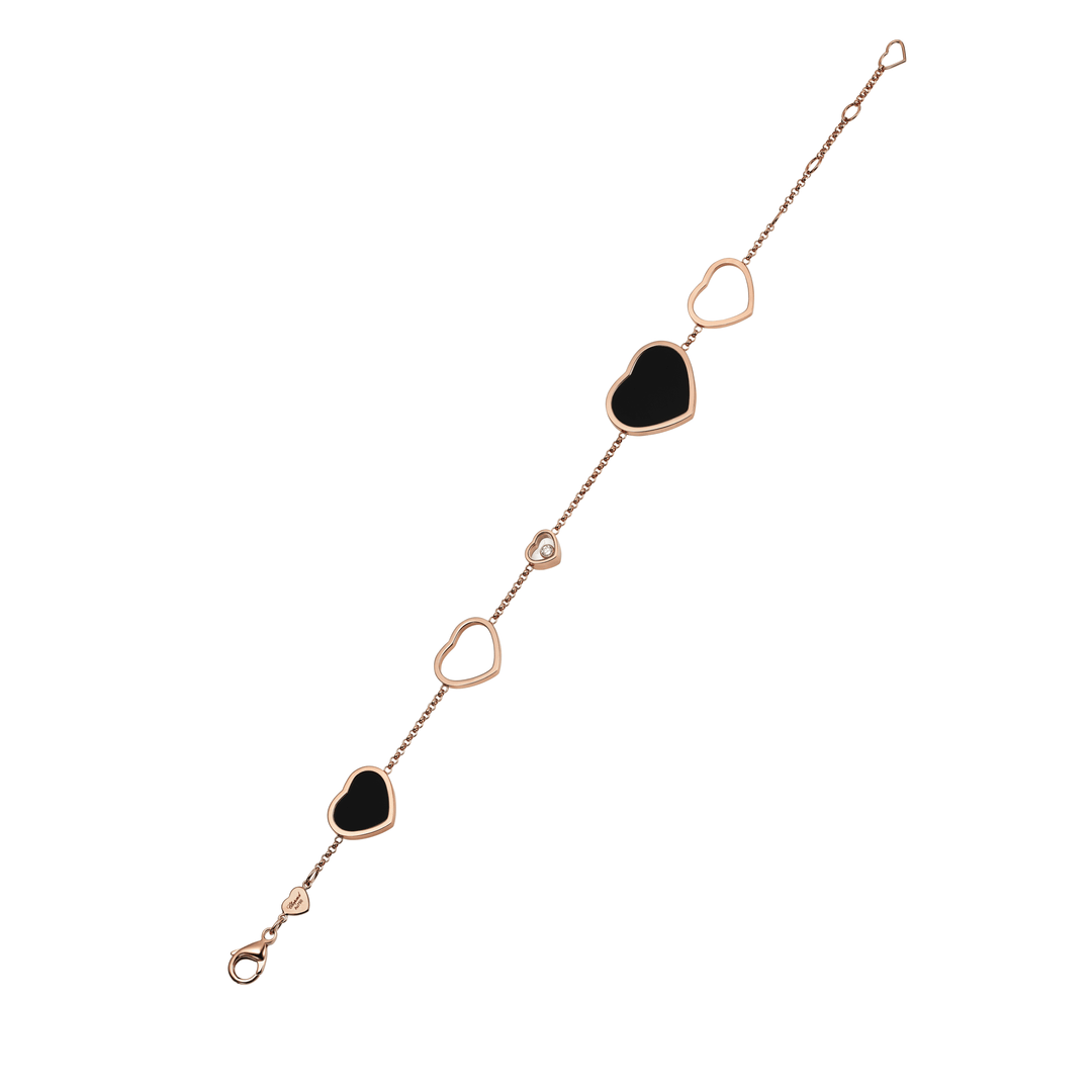 Bracelet Happy Hearts en Or Rose Onyx 857482-5021 - Bracelet - Chopard Joaillerie - Les Champs d'Or