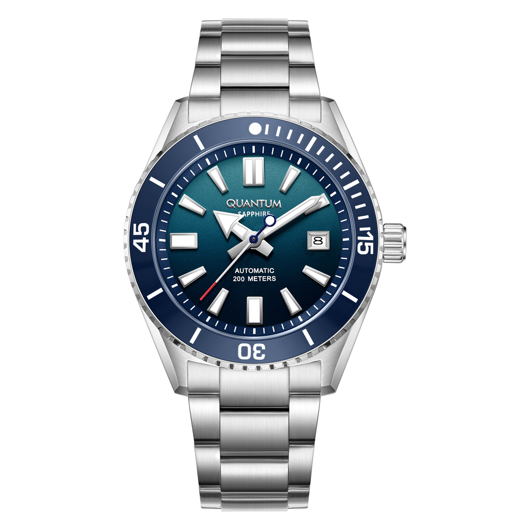 Quantum Barracuda Automatique 41mm cadran bleu bracelet acier