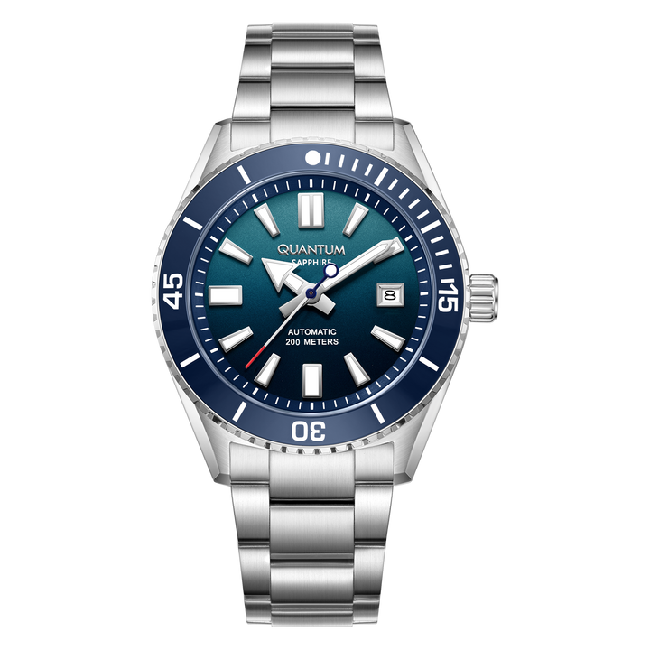 Quantum Barracuda Automatique 41mm cadran bleu bracelet acier
