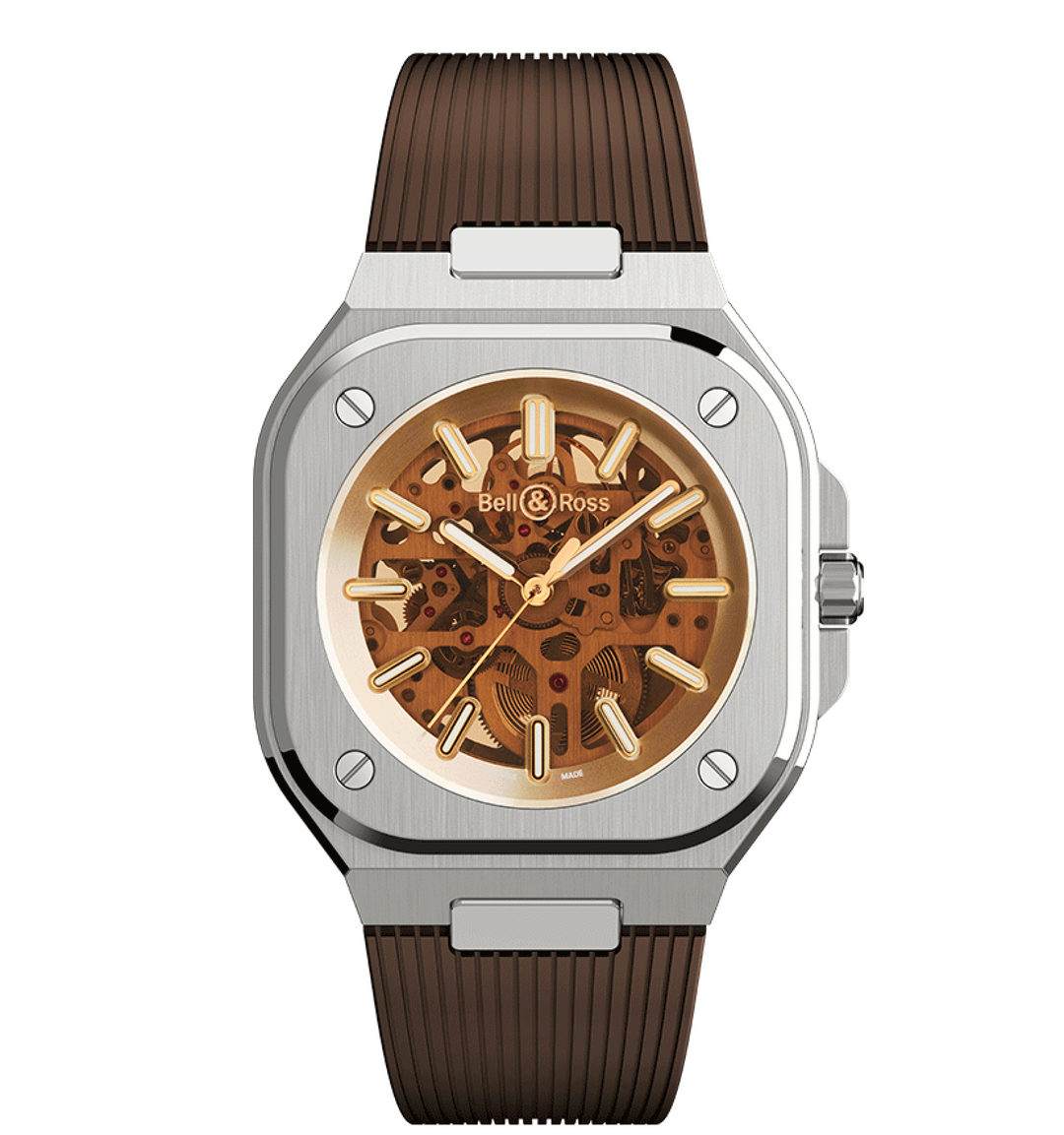 Montre BR 05 Skeleton Golden Caoutchouc -  - Bell & Ross - Montre - Les Champs d'Or