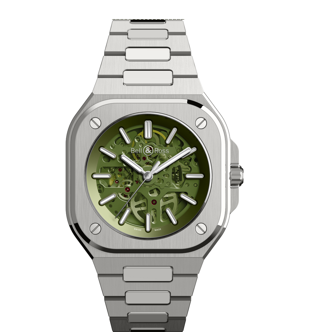 Montre BR 05 Skeleton Green Bracelet Acier - Montre - Bell & Ross - Les Champs d'Or