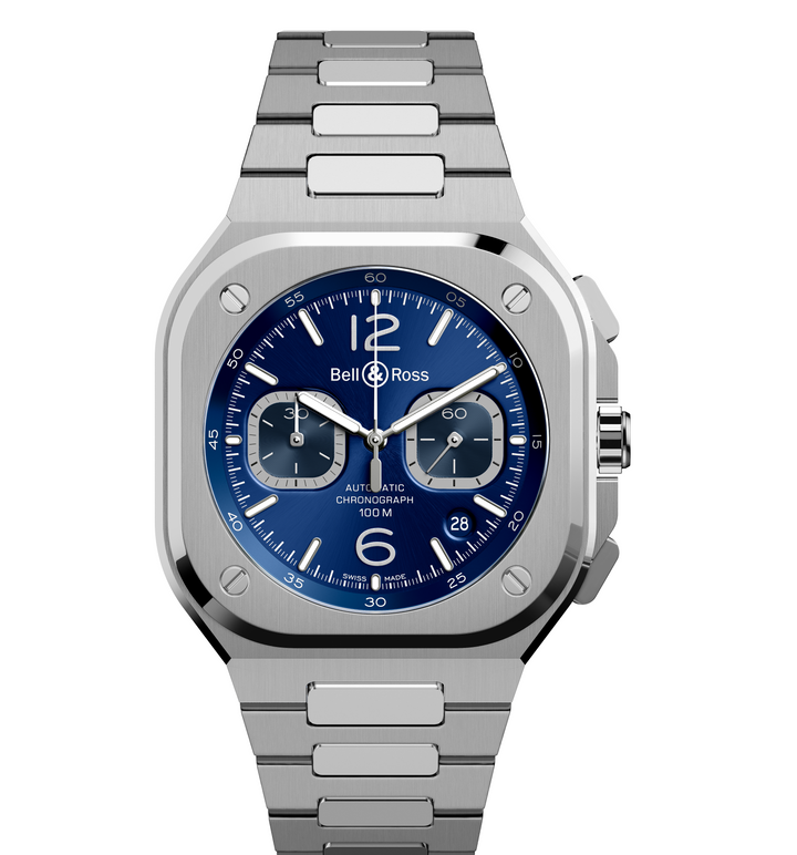 Montre BR 05 Chrono Blue Steel - Bracelet Acier - Montre - Bell & Ross - Les Champs d'Or