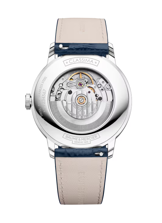 Baume & Mercier Classima M0A10879 – Automatique 40mm Fond Ouvert / Alligator Bleu