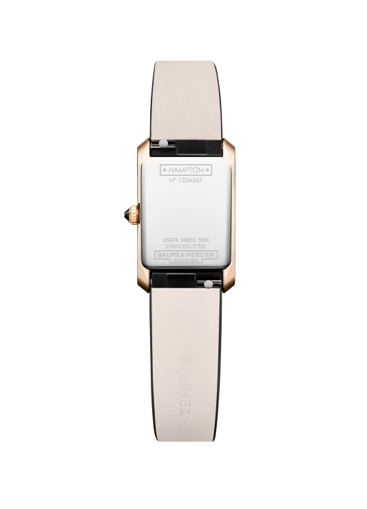 Baume & Mercier Hampton M0A10861 – Quartz XS 28x17mm PVD Or / Cuir Noir