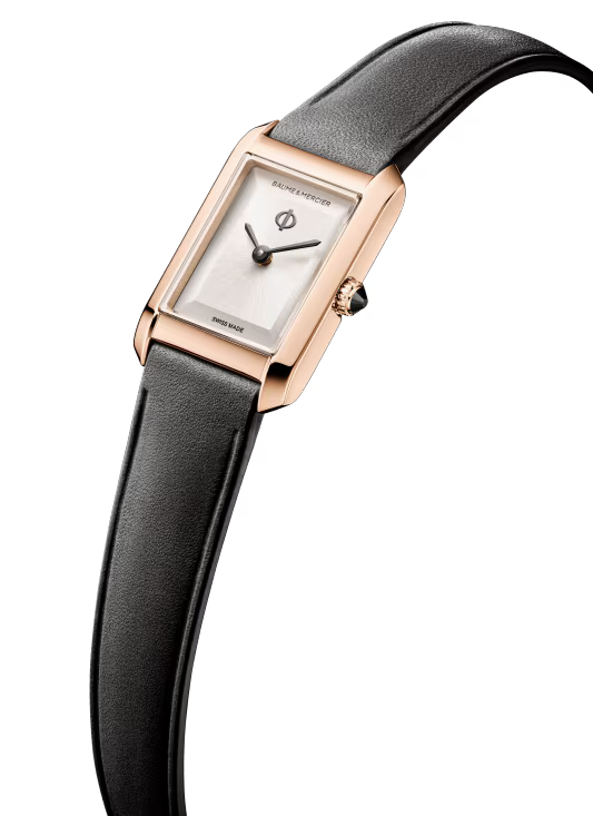 Baume & Mercier Hampton M0A10861 – Quartz XS 28x17mm PVD Or / Cuir Noir