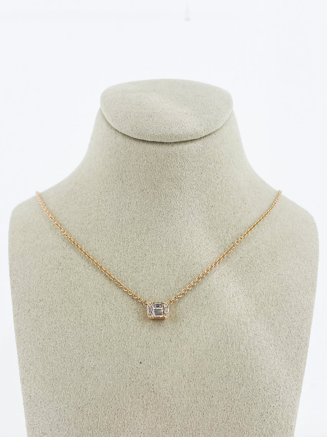 Pendentif Diamant Illusion Or Rose Carre -  - Sublime Diamant - Pendentif - Les Champs d'Or
