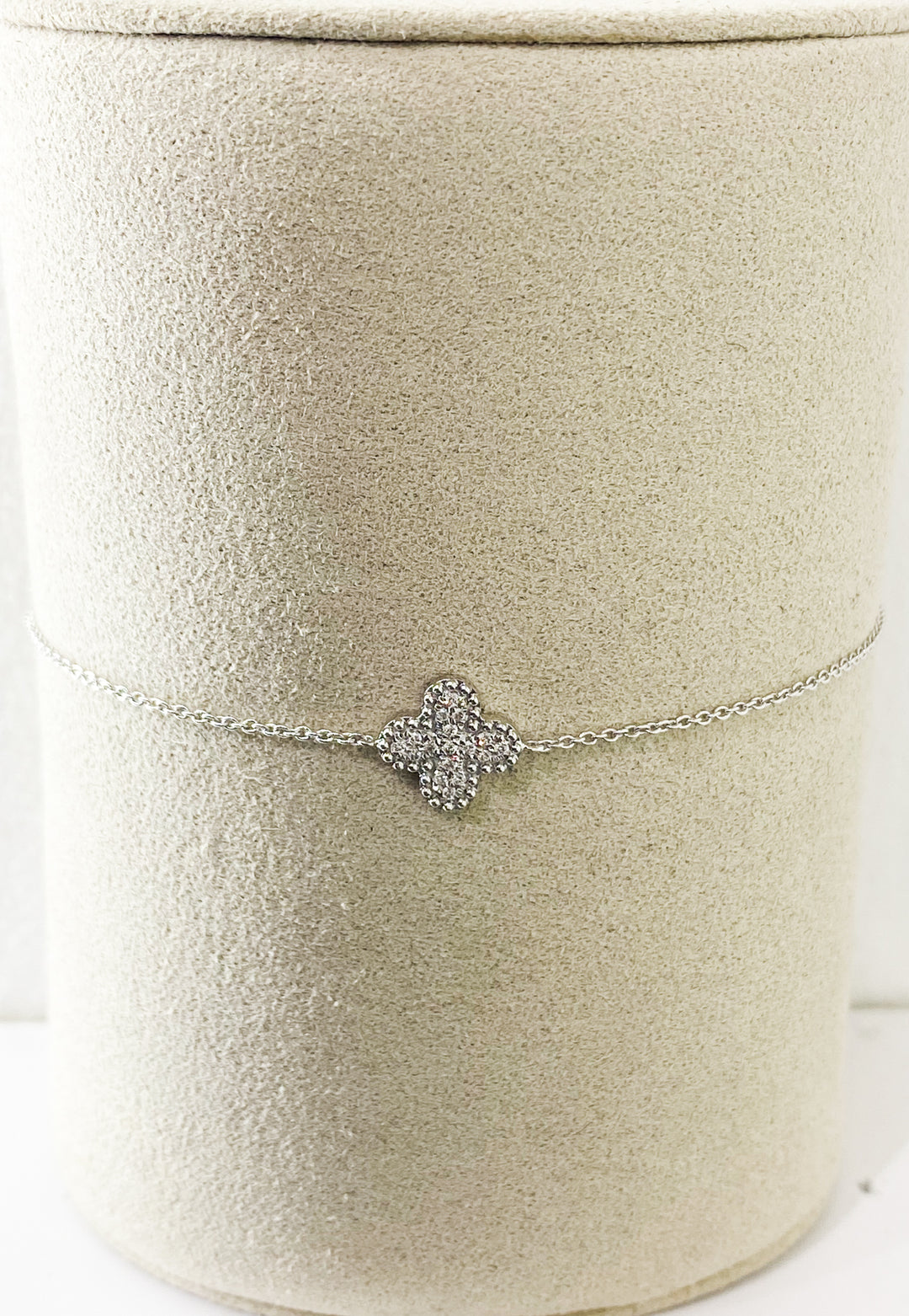 Bracelet Trèfle Or Gris et Diamant -  - Sublime Diamant - Bracelet - Les Champs d'Or
