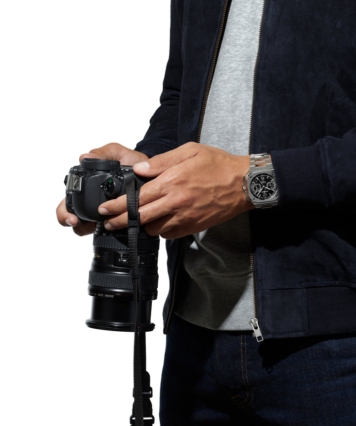 Bell & Ross - Bell & Ross BR05 Chrono Black Steel - Bracelet Acier - Les Champs d'Or