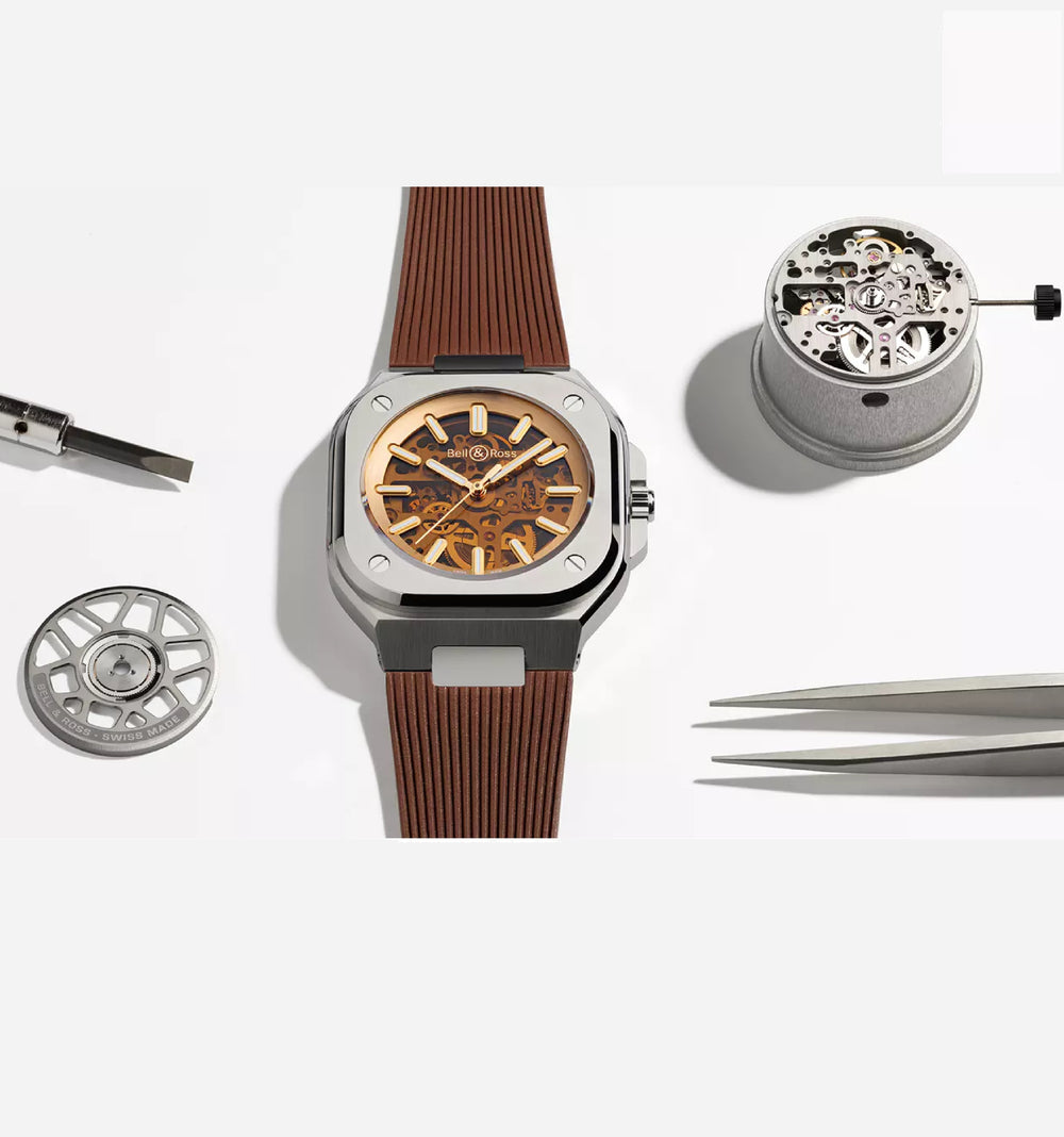Montre BR 05 Skeleton Golden Caoutchouc -  - Bell & Ross - Montre - Les Champs d'Or