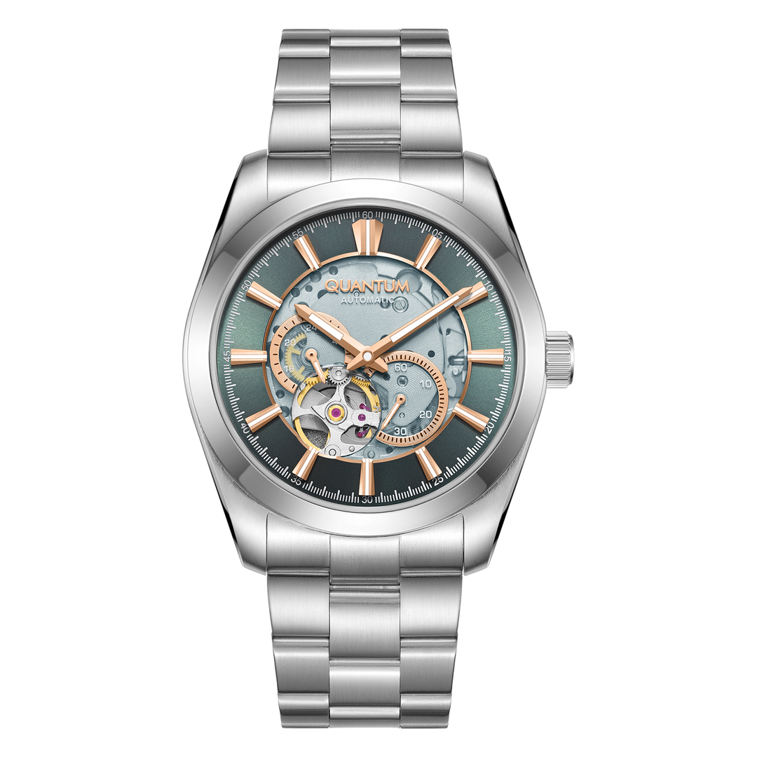 Quantum Flow Open Heart Automatique 41mm cadran vert bracelet acier