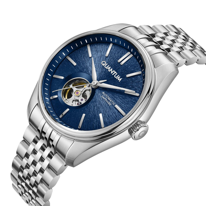 Quantum Flow Open Heart Automatique 41mm cadran bleu soleillé — QMG1207.390