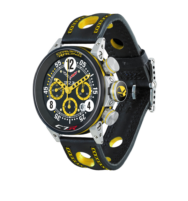 Montre V12 Corvette 01 Edition Limitée de 100 pièces Lunette Noire Racing C7.R - Montre - B.R.M - Les Champs d'Or