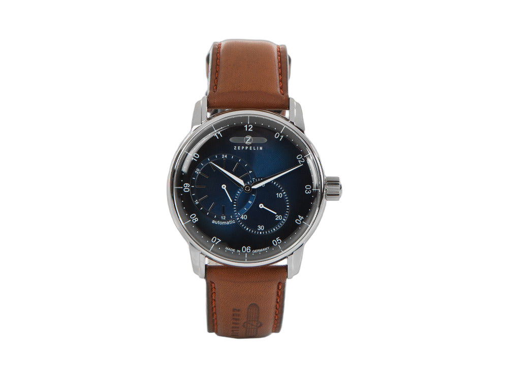 Zeppelin Captain's Line Regulator Automatique 43mm cadran bleu bracelet cuir