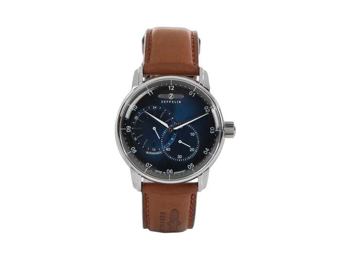 Zeppelin Captain's Line Regulator Automatique 43mm cadran bleu bracelet cuir