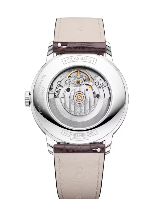 Baume & Mercier Classima M0A10853 – Automatique 40mm Fond Ouvert / Alligator Marron Or