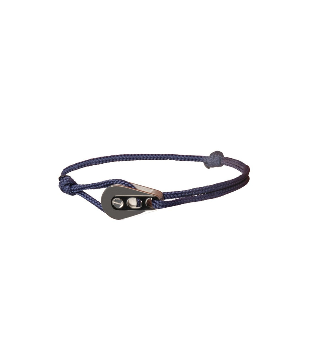 Bracelet Poulie Acier / PVD Noir, Cordon Navy - Bijoux - Latitude 46 - Les Champs d'Or
