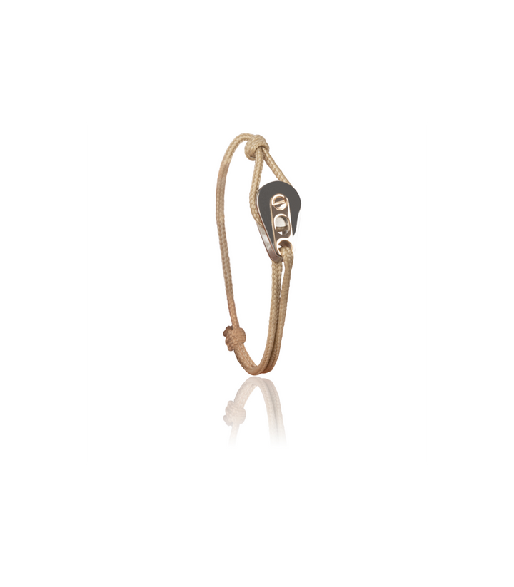Bracelet Poulie Acier /PVD Or, Cordon Ficelle - Bijoux - Latitude 46 - Les Champs d'Or